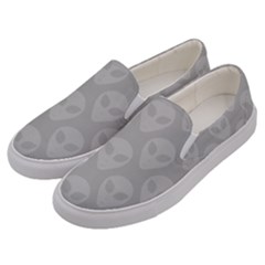 Grey Aliens Ufo Men s Canvas Slip Ons by SpinnyChairDesigns