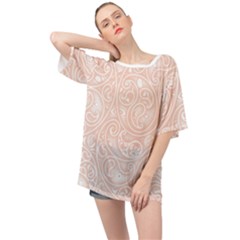 Barely There White Paisley Pattern Oversized Chiffon Top by SpinnyChairDesigns