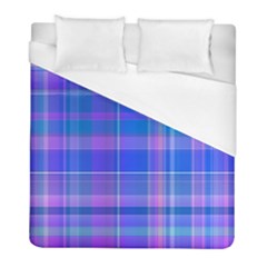 Madras Plaid Blue Purple Duvet Cover (full/ Double Size) by SpinnyChairDesigns