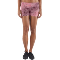 Orchid Pink And Blush Swirls Spirals Yoga Shorts by SpinnyChairDesigns