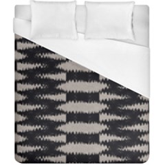 Black And White Zebra Ikat Stripes Duvet Cover (california King Size) by SpinnyChairDesigns