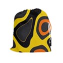 Yellow Black Orange Abstract Art Pattern Drawstring Pouch (XL) View1