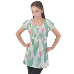Photography-backdrops-for-baby-pictures-cactus-photo-studio-background-for-birthday-shower-xt-5654 Puff Sleeve Tunic Top by Sobalvarro