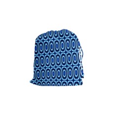 Abstract Blue Circles Mosaic Drawstring Pouch (small) by SpinnyChairDesigns