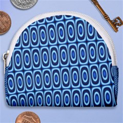 Abstract Blue Circles Mosaic Horseshoe Style Canvas Pouch by SpinnyChairDesigns