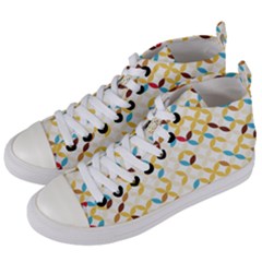 Tekstura-seamless-retro-pattern Women s Mid-top Canvas Sneakers by Sobalvarro