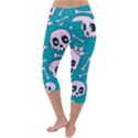 Skull Lightweight Velour Capri Yoga Leggings View4