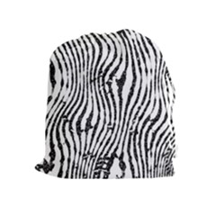 Zebra Print Stripes Drawstring Pouch (xl) by SpinnyChairDesigns