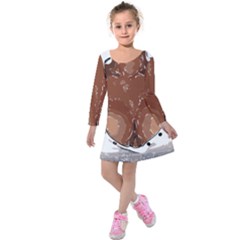 Sexy Boobs Breast Cleavage Woman Kids  Long Sleeve Velvet Dress by HermanTelo