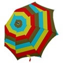 Multicolor With Black Lines Hook Handle Umbrellas (Small) View2