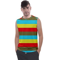 Multicolor With Black Lines Men s Regular Tank Top by tmsartbazaar