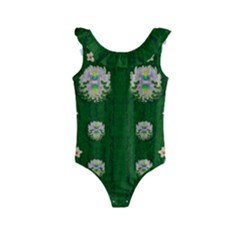 The Way To Freedom One Island One Gnome Kids  Frill Swimsuit by pepitasart