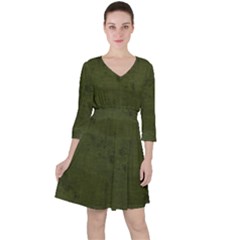 Army Green Color Grunge Ruffle Dress by SpinnyChairDesigns