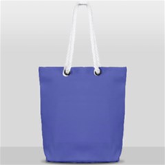 Dark Slate Blue Color Full Print Rope Handle Tote (small) by SpinnyChairDesigns