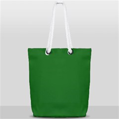 True Emerald Green Color Full Print Rope Handle Tote (small) by SpinnyChairDesigns