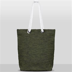 Army Green Color Textured Full Print Rope Handle Tote (small) by SpinnyChairDesigns