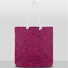 Fuschia Pink Texture Full Print Rope Handle Tote (large) by SpinnyChairDesigns