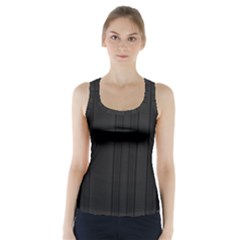 Pitch Black Color Stripes Racer Back Sports Top by SpinnyChairDesigns