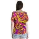 Colorful Boho Swirls Pattern V-Neck Flutter Sleeve Top View2