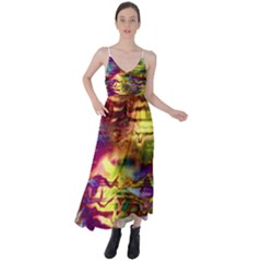 Electric Tie Dye Colors Tie Back Maxi Dress by SpinnyChairDesigns