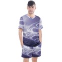 Violet Glowing Swirls Men s Mesh Tee and Shorts Set View1