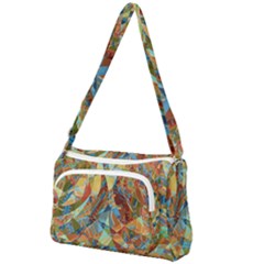 Boho Colorful Mosaic Front Pocket Crossbody Bag by SpinnyChairDesigns