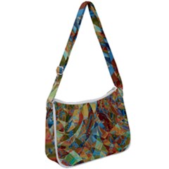 Boho Colorful Mosaic Zip Up Shoulder Bag by SpinnyChairDesigns