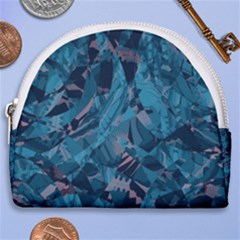Boho Cerulean Blue Mosaic Horseshoe Style Canvas Pouch by SpinnyChairDesigns