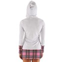 Pink Plaid Long Sleeve Hooded T-shirt View2