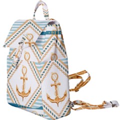 Chain Pattern Blue 6 Buckle Everyday Backpack by designsbymallika
