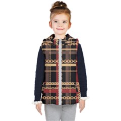 Red Black Checks Kids  Hooded Puffer Vest by designsbymallika
