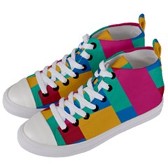 Squares  Women s Mid-top Canvas Sneakers by Sobalvarro
