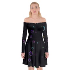 Bubble In Dark Off Shoulder Skater Dress by Sabelacarlos