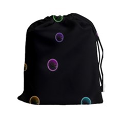Bubble In Blavk Background Drawstring Pouch (2xl) by Sabelacarlos