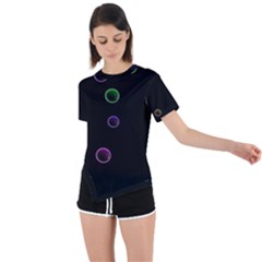 Bubble In Blavk Background Asymmetrical Short Sleeve Sports Tee by Sabelacarlos