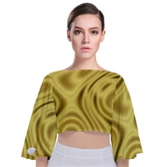 Golden Wave  Tie Back Butterfly Sleeve Chiffon Top by Sabelacarlos