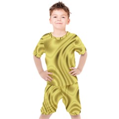 Golden Wave Kids  Tee And Shorts Set by Sabelacarlos