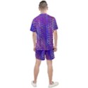 Boho Purple Floral Print Men s Mesh Tee and Shorts Set View2