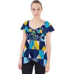Geometric Hypnotic Shapes Lace Front Dolly Top by tmsartbazaar