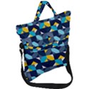 Geometric Hypnotic Shapes Fold Over Handle Tote Bag View1