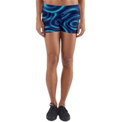 Blue Wavy Yoga Shorts by Sabelacarlos