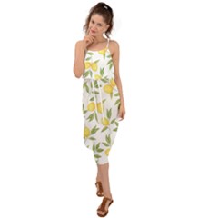 Lemons Waist Tie Cover Up Chiffon Dress by Angelandspot