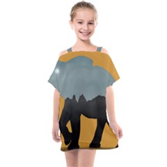 Illustrations Sketch Elephant Wallpaper Kids  One Piece Chiffon Dress by HermanTelo
