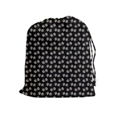 Daisy Black Drawstring Pouch (xl) by snowwhitegirl