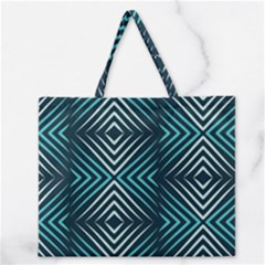 Blue Motif Design Zipper Large Tote Bag by tmsartbazaar