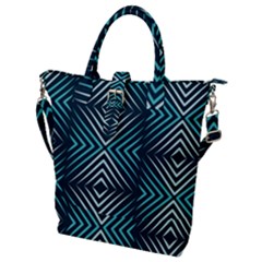 Blue Motif Design Buckle Top Tote Bag by tmsartbazaar