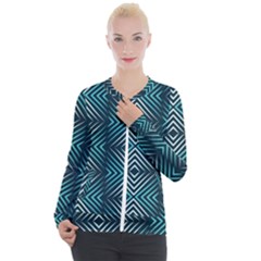 Blue Motif Design Casual Zip Up Jacket by tmsartbazaar