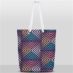 Vintage Motif Design Full Print Rope Handle Tote (small) by tmsartbazaar