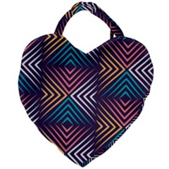 Vintage Motif Design Giant Heart Shaped Tote by tmsartbazaar