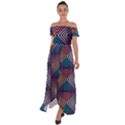 Vintage Motif Design Off Shoulder Open Front Chiffon Dress View1